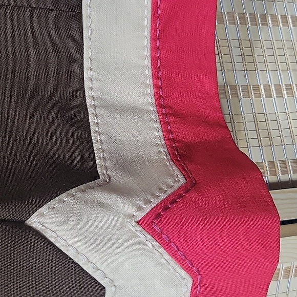 Vintage Sleeveless Dress - Brown/Red/Cream - No Tag (See Measurements) - Picture 3 of 12